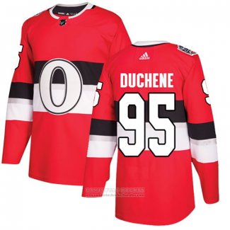 Camiseta Hockey Ottawa Senators 95 Matt Duchene Autentico 2017 100 Classic Rojo