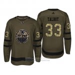 Camiseta Hockey Edmonton Oilers 33 Cam Talbot Camuflaje Salute To Service