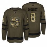 Camiseta Hockey Los Angeles Kings 8 Drew Doughty Verde Militar