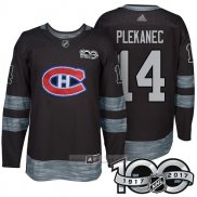Camiseta Hockey Montreal Canadiens 14 Tomas Plekanec 2017 100 Aniversario Negro