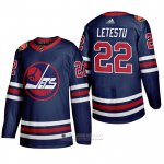 Camiseta Hockey Winnipeg Jets Mark Letestu 2019 Heritage Classic Azul