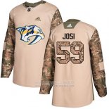 Camiseta Hockey Nino Nashville Predators 59 Roman Josi Camuflaje Autentico 2017 Dia De Los Veteranos Stitched
