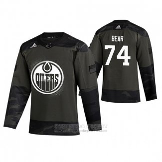 Camiseta Hockey Edmonton Oilers Ethan Bear 2019 Dia De Los Veteranos Camuflaje