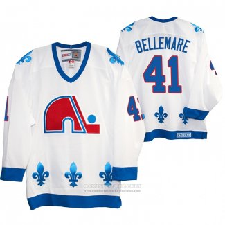 Camiseta Hockey Quebec Nordiques Pierre Edouard Bellemare Heritage Vintage Replica Blanco
