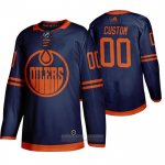 Camiseta Hockey Edmonton Oilers Autentico Alterno Personalizada Azul
