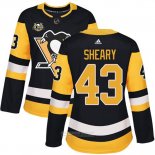 Camiseta Hockey Mujer Pittsburgh Penguins 43 Conor Sheary 50 Aniversario Primera Premier Negro